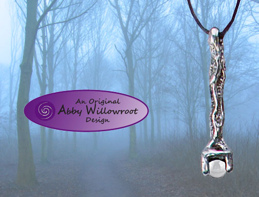 Druid Wand Pendant - Pewter