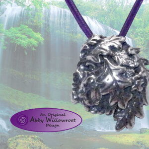 Green Man Profile Pendant - Sterling Silver