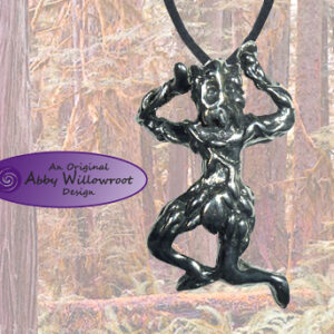 Greenman Running Through the Grove Pendant - Pewter