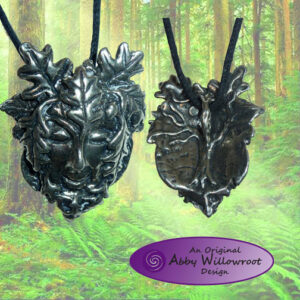 Jovial Green Man Pendant - Pewter