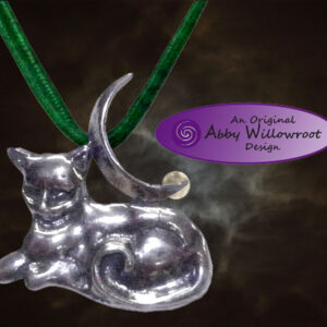 Mystic Moon Cat Pendant - Sterling Silver