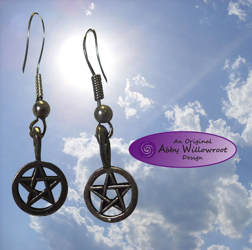 Pentacle Earrings - Pewter