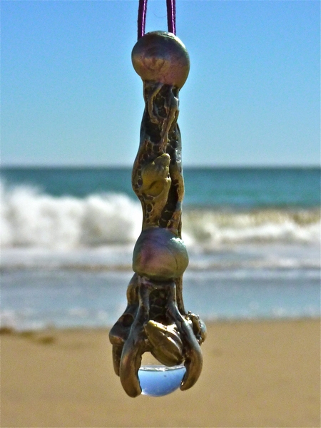 sea shell wand pendant pewter 11