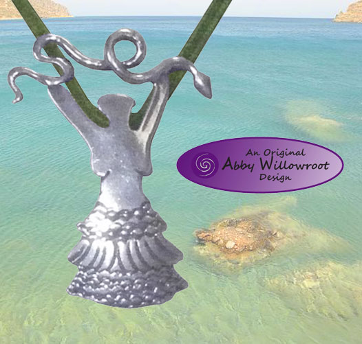 Snake Priestess of the Minoans Pendant - Sterling Silver