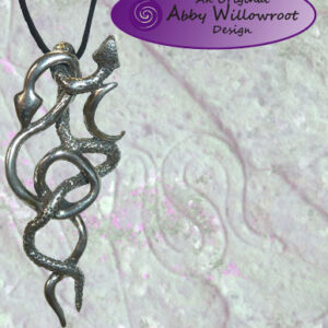 Snakes Moon Pendant - Pewter