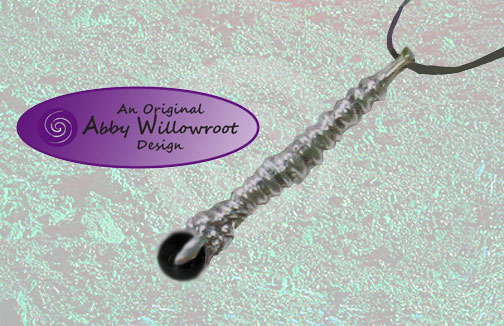 Spiraling Twist Wand Pendant - Pewter -MT9P