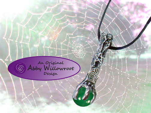 Web & Star Wand Pendant - Pewter