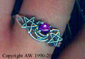 Willowroot  Pyr Pentacle Ring with Stone