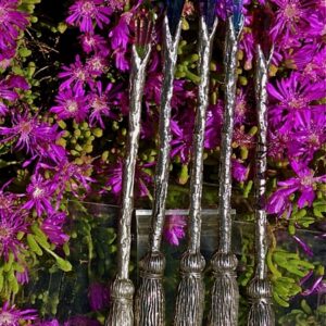 Witch's Broom Wand (small) with colored Crystal - W59C